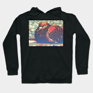 Pigeon Portrait in Caramel and Blue Hoodie